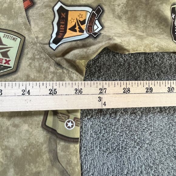 Avirex Shirt Mens Size XL Beige Logo AOP‎ Button Up Y2K Hip Hop Streetwear 90s - Picture 8 of 8